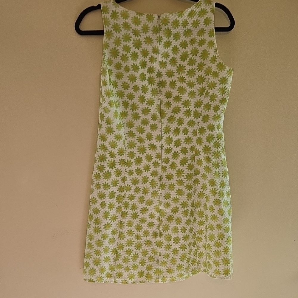 Chic Green Floral Mini Dress True 70's Daisy Pattern - Picture 7 of 7